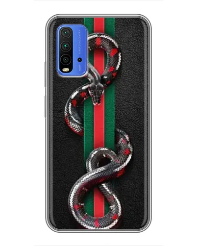 Чехол для Xiaomi Redmi 9T с картинкой «Gucci — змея на полосе» Чехол для Xiaomi Redmi 9T с картинкой «Gucci — змея на полосе»