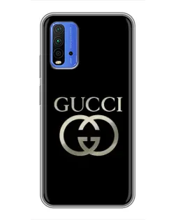 Чохол для Xiaomi Redmi 9T з картинкою «Gucci — золото на чорному» Чохол для Xiaomi Redmi 9T з картинкою «Gucci — золото на чорному»