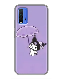 Чехол для Xiaomi Redmi 9T с картинкой «Kuromi с зонтиком»