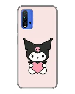 Чехол для Xiaomi Redmi 9T с картинкой «Kuromi и сердце»