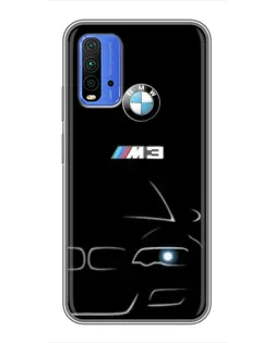 Чехол для Xiaomi Redmi 9T с картинкой «Минималистичный принт BMW M3»