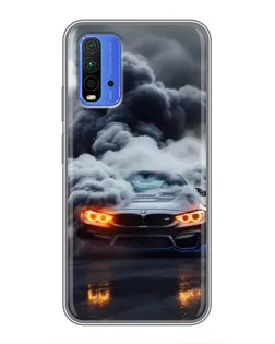 Чехол для Xiaomi Redmi 9T с картинкой «BMW в дыму»
