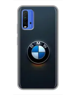 Чехол для Xiaomi Redmi 9T с картинкой «Логотип BMW — минимализм»