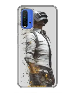 Чехол для Xiaomi Redmi 9T с картинкой «PUBG — боец в пыли»