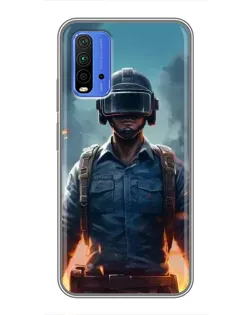 Чехол для Xiaomi Redmi 9T с картинкой «PUBG — реалистичный герой»