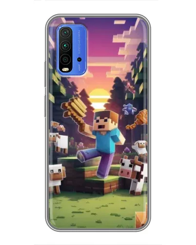 Чехол для Xiaomi Redmi 9T с картинкой «Стив на ферме» Чехол для Xiaomi Redmi 9T с картинкой «Стив на ферме»