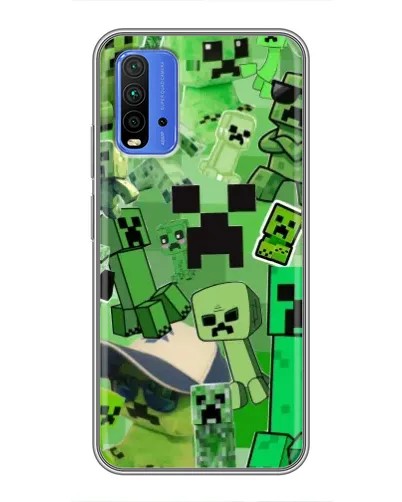 Чехол для Xiaomi Redmi 9T с картинкой «Криперы Minecraft» Чехол для Xiaomi Redmi 9T с картинкой «Криперы Minecraft»