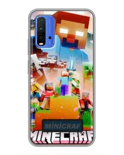 Чехол для Xiaomi Redmi 9T с картинкой «Minecraft герои игры» Чехол для Xiaomi Redmi 9T с картинкой «Minecraft герои игры»