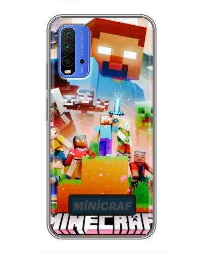 Чехол для Xiaomi Redmi 9T с картинкой «Minecraft герои игры» Чехол для Xiaomi Redmi 9T с картинкой «Minecraft герои игры»