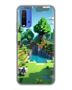 Чехол для Xiaomi Redmi 9T с картинкой «Minecraft летний день»