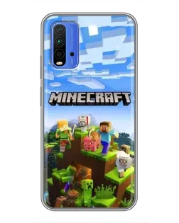 Чехол для Xiaomi Redmi 9T с картинкой «Minecraft классический мир»
