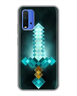 Чехол для Xiaomi Redmi 9T с картинкой «Алмазный меч неон»