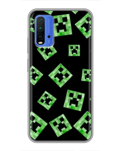 Чехол для Xiaomi Redmi 9T с картинкой «Паттерн с криперами» Чехол для Xiaomi Redmi 9T с картинкой «Паттерн с криперами»