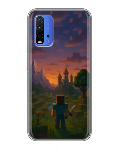 Чехол для Xiaomi Redmi 9T с картинкой «Стив у башни» Чехол для Xiaomi Redmi 9T с картинкой «Стив у башни»