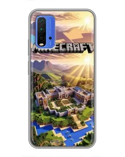 Чехол для Xiaomi Redmi 9T с картинкой «Minecraft панорама»