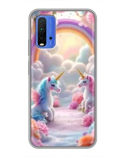 Чехол для Xiaomi Redmi 9T с картинкой «Радуга и единороги» Чехол для Xiaomi Redmi 9T с картинкой «Радуга и единороги»