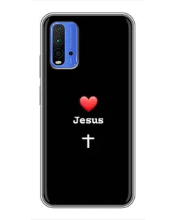 Чохол для Xiaomi Redmi 9T з картинкою «Серце - Jesus»