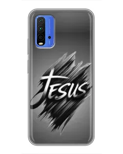 Чехол для Xiaomi Redmi 9T с картинкой «Надпись Jesus Graffiti»