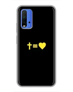 Чехол для Xiaomi Redmi 9T с картинкой «Сердце и Крест»
