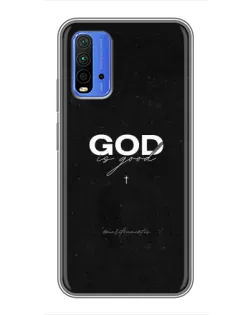 Чехол для Xiaomi Redmi 9T с картинкой «GOD — Бог над всем»