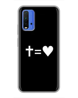 Чехол для Xiaomi Redmi 9T с картинкой «Крест и Сердце»