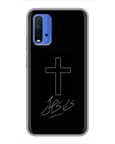 Чехол для Xiaomi Redmi 9T с картинкой «Графический крест Jesus» Чехол для Xiaomi Redmi 9T с картинкой «Графический крест Jesus»