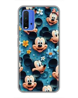 Чехол для Xiaomi Redmi 9T с картинкой «Паттерн Микки и Минни»