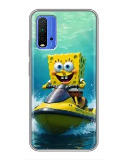 Чехол для Xiaomi Redmi 9T с картинкой «Спанч Боб на гидроцикле» Чехол для Xiaomi Redmi 9T с картинкой «Спанч Боб на гидроцикле»
