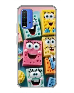 Чехол для Xiaomi Redmi 9T с картинкой «Цветные губки»