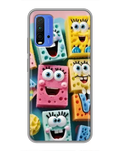 Чехол для Xiaomi Redmi 9T с картинкой «Цветные губки»