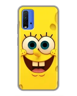 Чехол для Xiaomi Redmi 9T с картинкой «Губка Боб улыбка»