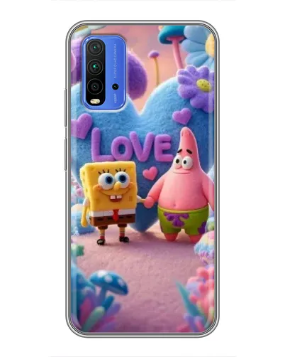 Чехол для Xiaomi Redmi 9T с картинкой «Губка Боб Патрик»