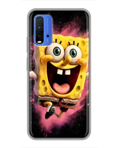 Чехол для Xiaomi Redmi 9T с картинкой «Взрывной Спанч Боб»