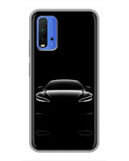Чохол для Xiaomi Redmi 9T з картинкою «Силует Tesla Night»