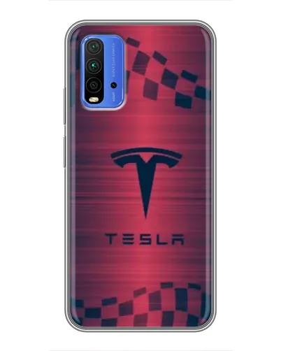 Чехол для Xiaomi Redmi 9T с картинкой «Тесла красный карбон» Чехол для Xiaomi Redmi 9T с картинкой «Тесла красный карбон»