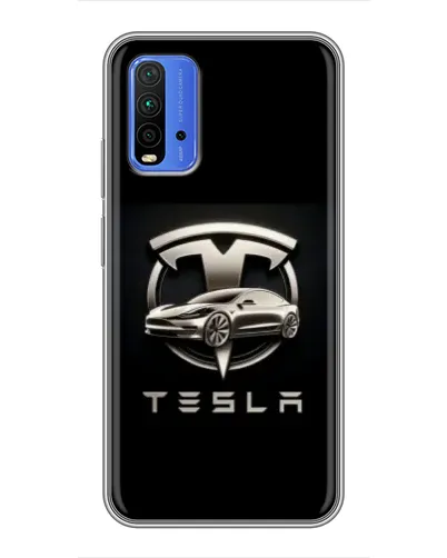 Чехол для Xiaomi Redmi 9T с картинкой «Tesla — серебристое авто» Чехол для Xiaomi Redmi 9T с картинкой «Tesla — серебристое авто»
