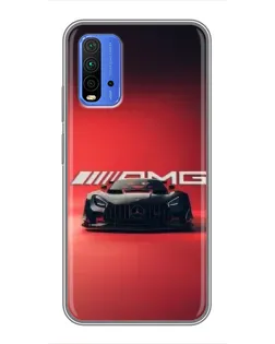 Чехол для Xiaomi Redmi 9T с картинкой «Mercedes AMG — красная линия»