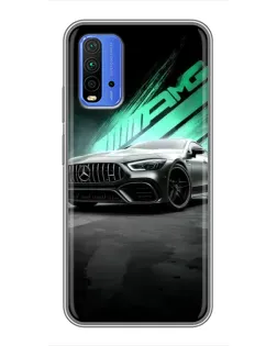 Чехол для Xiaomi Redmi 9T с картинкой «Темный Mercedes AMG»