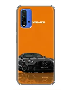 Чехол для Xiaomi Redmi 9T с картинкой «Оранжевый Mercedes AMG»