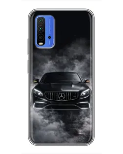 Чехол для Xiaomi Redmi 9T с картинкой «Mercedes в дыму»