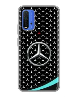 Чехол для Xiaomi Redmi 9T с картинкой «Mercedes — бирюзовый акцент»