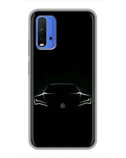 Чехол для Xiaomi Redmi 9T с картинкой «Mercedes — силуэт авто» Чехол для Xiaomi Redmi 9T с картинкой «Mercedes — силуэт авто»
