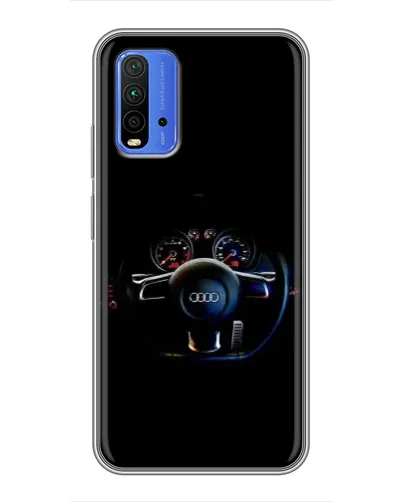 Чехол для Xiaomi Redmi 9T с картинкой «Салон Audi — руль»