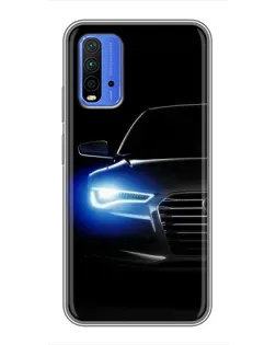 Чохол для Xiaomi Redmi 9T з картинкою «Неоновий погляд Audi»