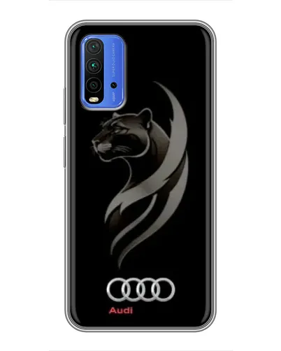 Чехол для Xiaomi Redmi 9T с картинкой «Графика — пантера и Audi»