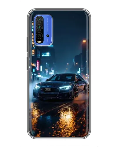 Чехол для Xiaomi Redmi 9T с картинкой «Ночной город и Audi»