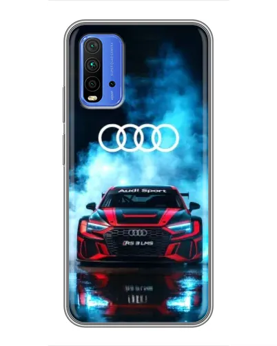 Чехол для Xiaomi Redmi 9T с картинкой «Audi Sport — неон»