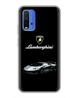 Чехол для Xiaomi Redmi 9T с картинкой «Логотип Lamborghini классика»