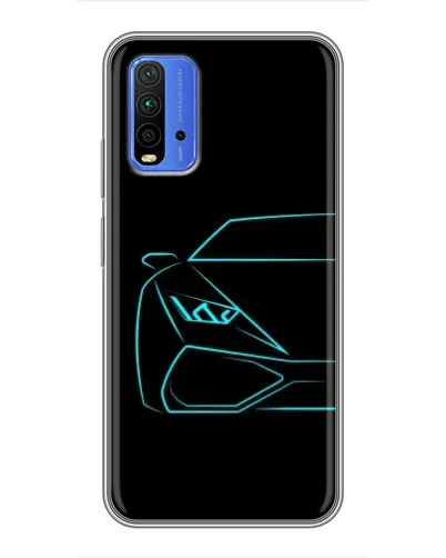 Чехол для Xiaomi Redmi 9T с картинкой «Голубой силуэт Lamborghini» Чехол для Xiaomi Redmi 9T с картинкой «Голубой силуэт Lamborghini»