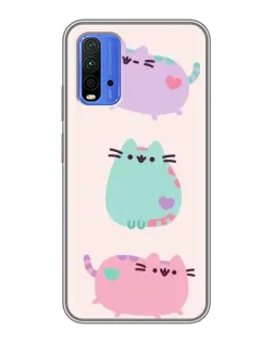 Чехол для Xiaomi Redmi 9T с картинкой «Pusheen трио» Чехол для Xiaomi Redmi 9T с картинкой «Pusheen трио»
